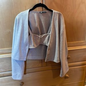 Zara sweater and bralette set